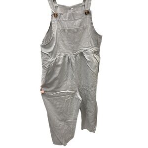 Boutique Wide Leg Jumpsuit Light Gray